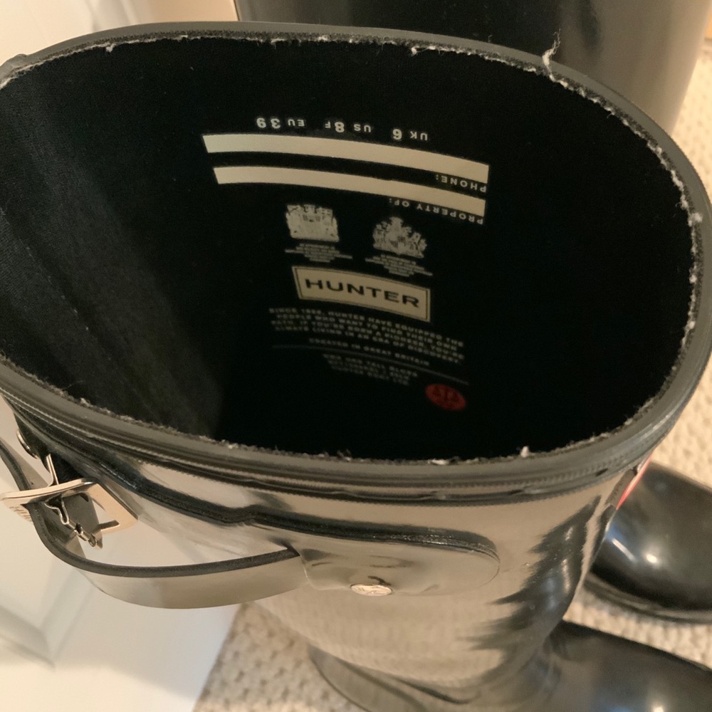 Hunter Women’s Original Tall Gloss Rain Boots Size 8 - Picture 7 of 7